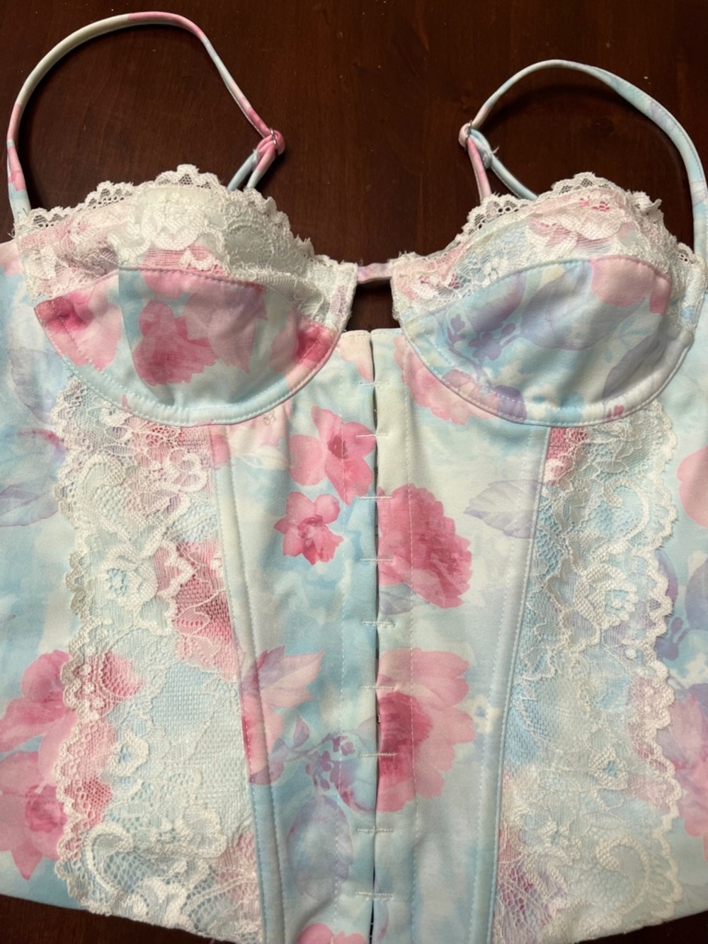 White Fox Boutique California Love Bustier Meadow Floral Lace Top - XS - Picture 9 of 10